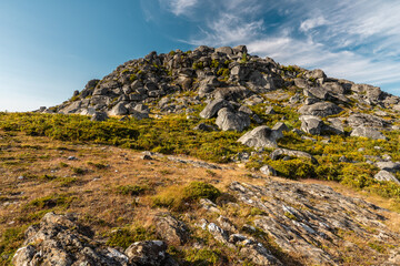 Sunset at the mountains in Albergaria da Serra, Portugal.