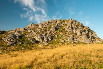 Sunset at the mountains in Albergaria da Serra, Portugal.