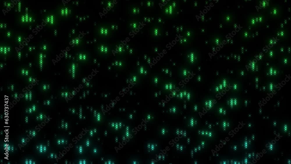 Poster computer digital data animation background. high tech data transfer on black background, big data di