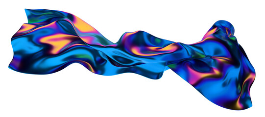 Abstract iridescent shape, 3d render