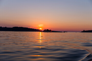 Sunset at sea in Rovinj