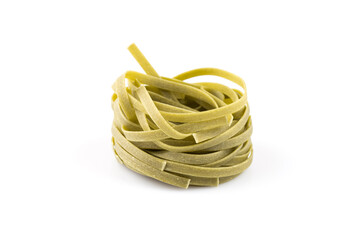 dry green nest pasta