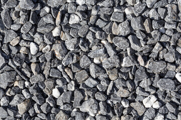 Crushed grey stones