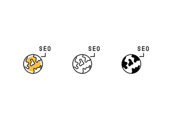 Seo icons set vector stock illustration.