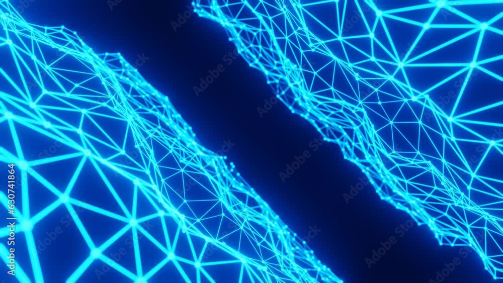 Aufkleber technology pattern animation loop video background, plexus animation