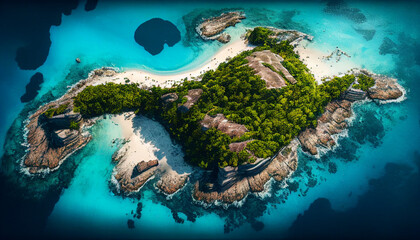 カリブ海に浮かぶ島のイラスト