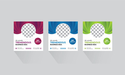 Digital business marketing editable minimal square banner for social media post template