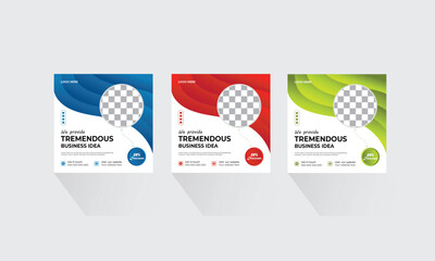 Digital business marketing editable minimal square banner for social media post template