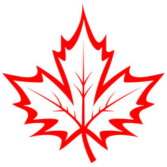 Red and white maple leaf vector illustration