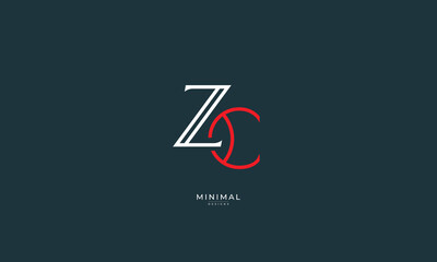 Alphabet letter icon monogram logo ZC