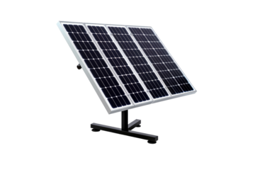 A solar panel for generating electricity from the sun, standing alone on a white background.