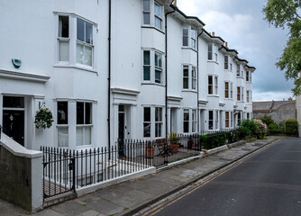Classic houses in a street in the town