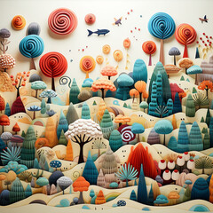 cartoon ambience, papercraft-like