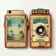 set of two vintage Polaroid