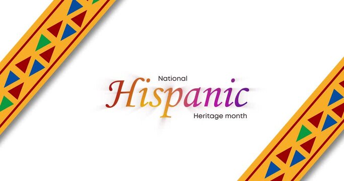 Hispanic National Heritage Month in September and October. Hispanic and Latino culture. Latin American animation 4k