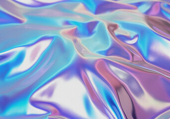 Obraz premium Abstract fluid holographic background. Colorful psychedelic grainy texture. Vaporwave style 90s. Modern abstract swirl illustration with polarization effect and colorful neon holographic stains.