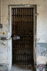 Rusty cell door in an old Joliet Prison