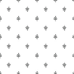 Simple scandi black and white floral seamless vector pattern. Cute hand drawn outline background for kids room decor, nursery art, apparel, gift, fabric, textile, wrapping paper, wallpaper, packaging.