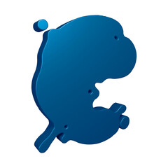 3D blue alphabet letter c for education and text concept