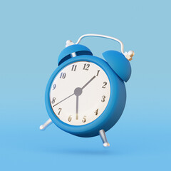 School supplies icon. School analog clock. 3D render