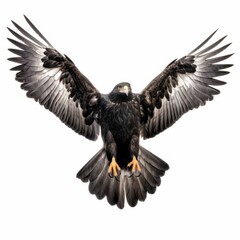 Obraz premium Common black hawk bird isolated on white. Generative AI