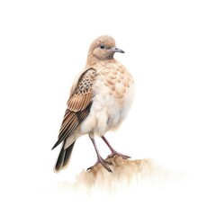 Fototapeta premium Common ground dove bird isolated on white. Generative AI