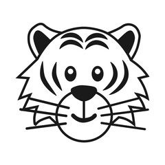 Simple Cartoon Cute Tiger art SRS vector 