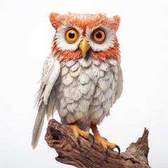 Elf owl bird isolated on white. Generative AI