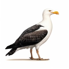 Obraz premium Great black-backed gull bird isolated on white. Generative AI