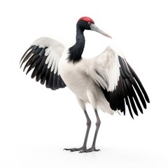 Jabiru bird isolated on white. Generative AI