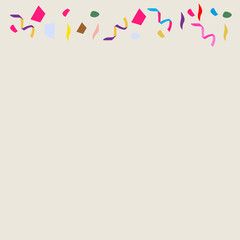 Vector illustration of confetti on beige background
