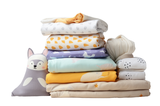 Children's linens, baby linens, and linens for kids are displayed on a white background.