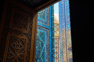 Arch entrance in mausoleum Shahi Zinda in Samarkand