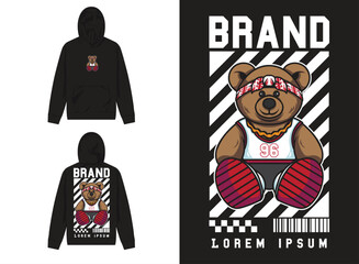 bear doll hoodie design for streetwear 