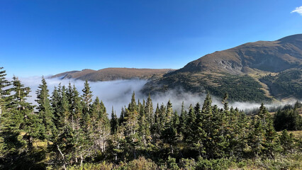 clouds in mountains