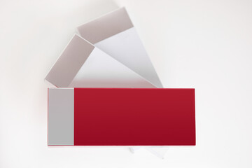 white and red boxes with fillers. health care, medical and phapmacy concept ,