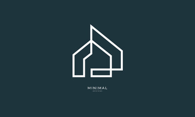 A line art icon logo of a modern house or home / real estate business	