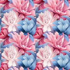 Obraz premium Seamless pattern with vintage pastel flowers. Floral background for cosmetics, perfume, beauty products. Can be used for greeting card, wedding invitation, craft paper, wrapping