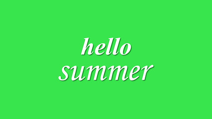 Dynamic Hello Summer Animation: Premium Typography with Graphic Effects. Welcome the Season with a Vibrant Greeting. Info Button Display and News Announcement.