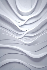 White and grey metallic colored wavy curvy lines background. Ai generated art.