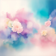 Flowers pastel  watercolors background