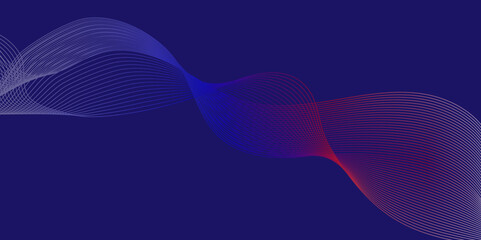 Modern Abstract blue and red blend wave lines and technology background. Modern blue flowing wave lines and glowing moving lines. Futuristic technology and sound wave lines background.