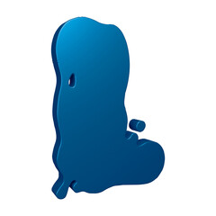 3D blue alphabet letter l for education and text concept