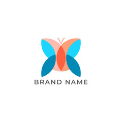 ILLUSTRATION ABSTRACT BUTTERFLY WINGS LOGO ICON DESIGN TEMPLATE ELEMENT VECTOR