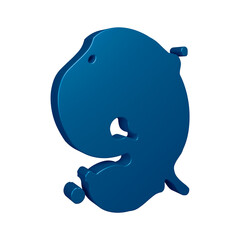 3d blue number 9 design for math, business and education concept 