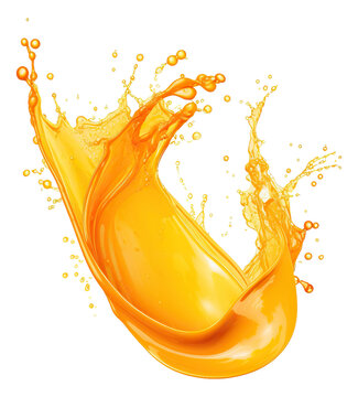 Orange juice splash isolated.