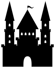 Castle icon silhouette. Palace illustration.