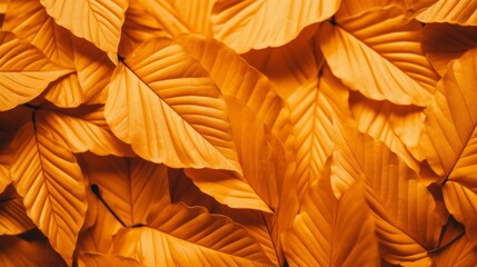 Fototapeta premium autumn leaves in a background pattern. AI generative.