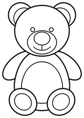 Teddy bear icon. Coloring book page for children.
