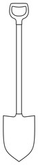 Spade outline icon. Shovel illustration. Coloring book page for children.